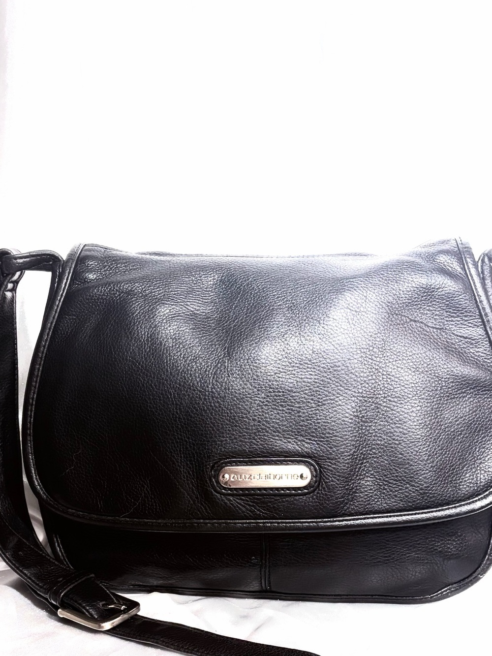 Liz Claiborne Vintage Soft Milled Leather Flap Accordion Shoulder Bag